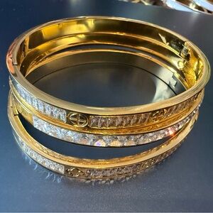 Elegant Gold and Silver Bangle Set of 3